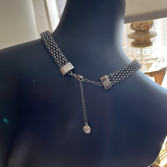 Jones New York necklace and earrings combo. Silver/pewter in color. Worn once! - Picture 2 of 5